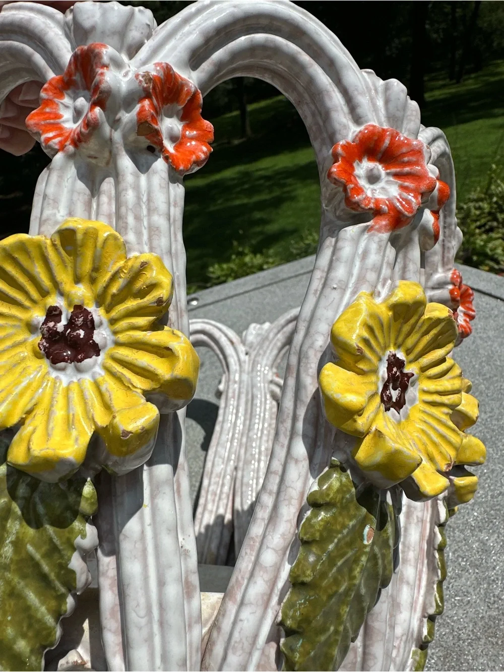 Mid-Century Modern Italian Majolica cachepot (flower pot holder/jardinière)